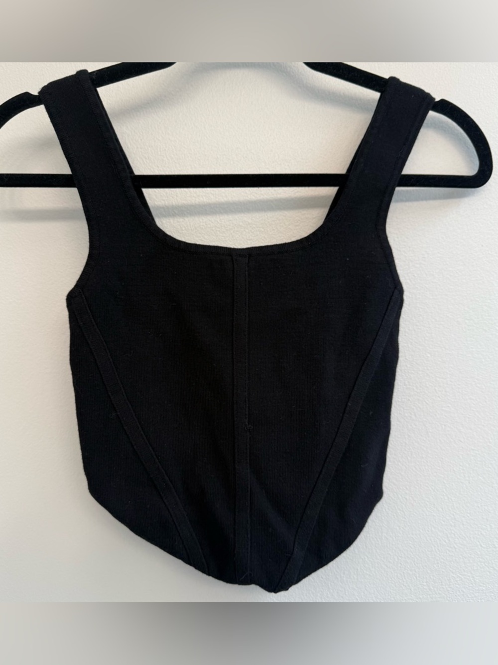 House of Harlow black knit corset style tank
